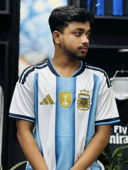 Official Argentina Home Kit for the 2026 World Cup – Fan Edition.