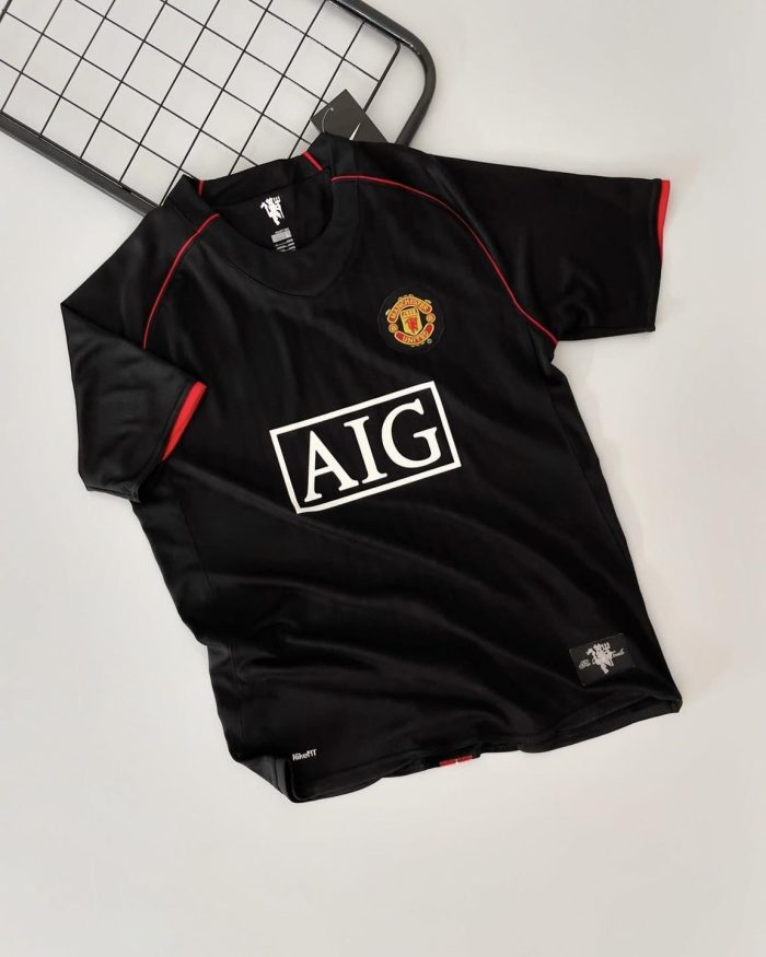 Manchester United 2007/08 Retro Away Shirt Black Jersey