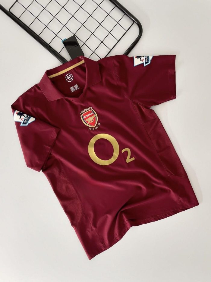 Arsenal 2005/2006 Highbury Home Retro Jersey Redcurrant Vintage Kit