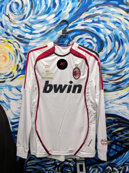 AC Milan 2006-07 Away Kit White Retro Jersey Champions League Edition