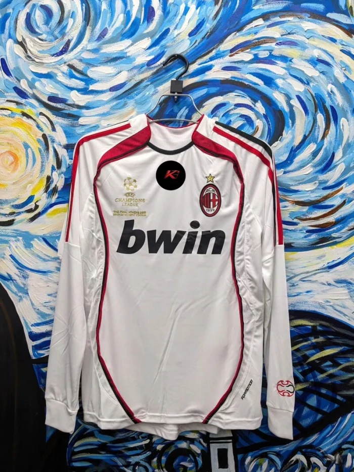 AC Milan 2006-07 Away Kit White Retro Jersey Champions League Edition