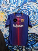 FC Barcelona 2017-18 Home Kit Messi Jersey La Liga Winner Football Shirt