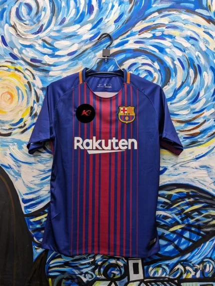 FC Barcelona 2017-18 Home Kit Messi Jersey La Liga Winner Football Shirt