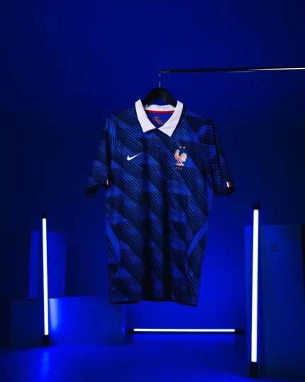 Experience the look of the French national team with this France 2026 Concept Kit Player Edition. Designed for performance with a slim athletic fit, breathable fabric, and detailed FFF crest, this concept jersey brings pro-style comfort and style to fans and collectors alike. Perfect for training, match-day, or casual wear.