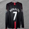 Manchester United 2007/08 Away Jersey Black Retro Kit
