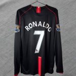 Manchester United 2007/08 Away Jersey Black Retro Kit
