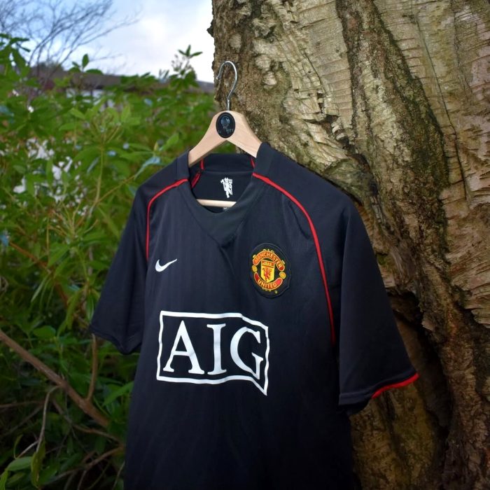 Manchester United 2007/08 Retro Away Shirt Black Jersey