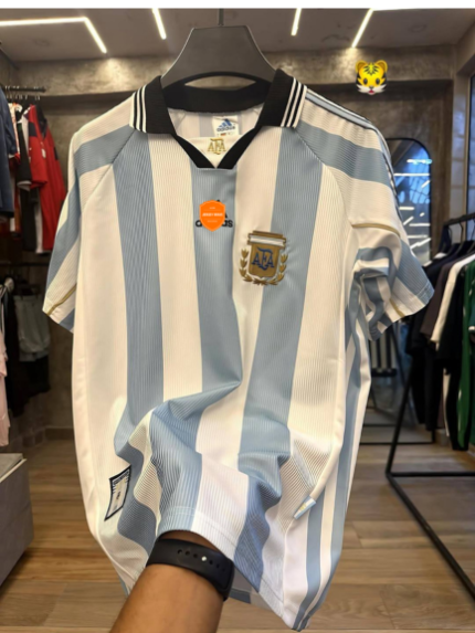 Argentina 1998 Retro World Cup Jersey Sky Blue White Stripes