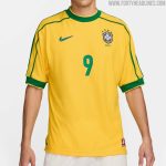 Brazil 1998 Home Retro Kit Yellow World Cup Jersey