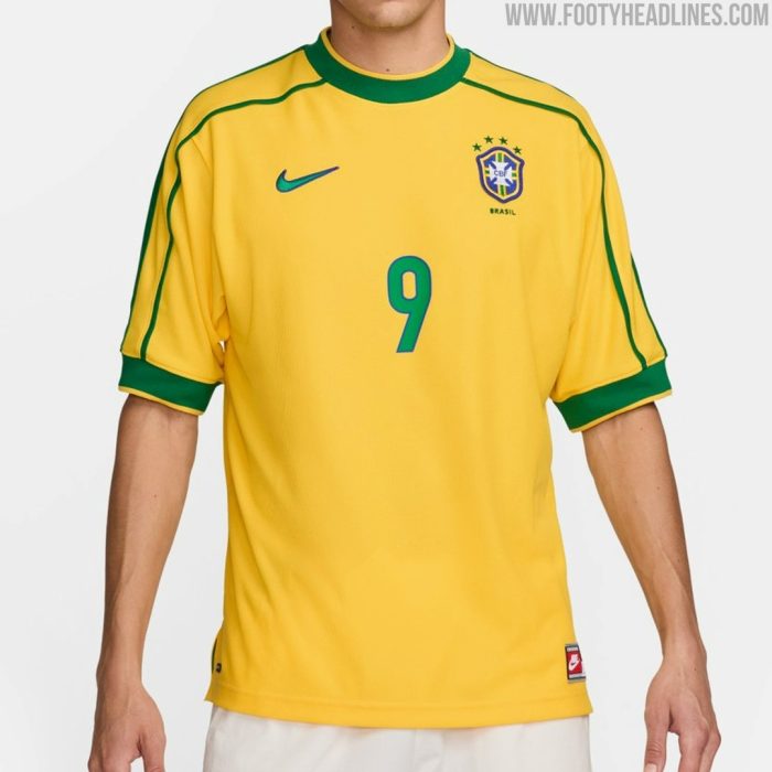 Brazil 1998 Home Retro Kit Yellow World Cup Jersey