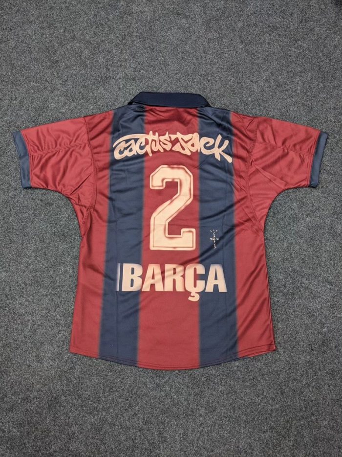 FC Barcelona x Travis Scott Cactus Jack Limited Edition Retro 2000/01 Home Kit Jersey