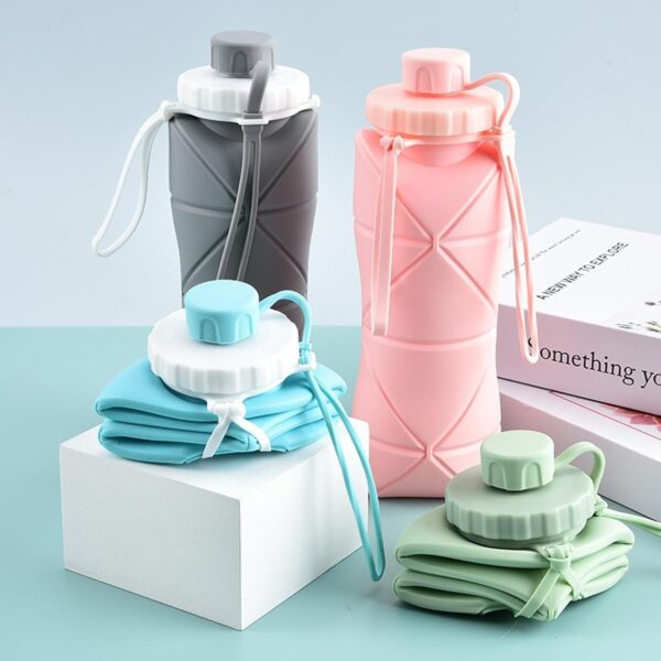 600ml Folding Silicone Water Bottle Portable Travel Camping Bottle Bangladesh