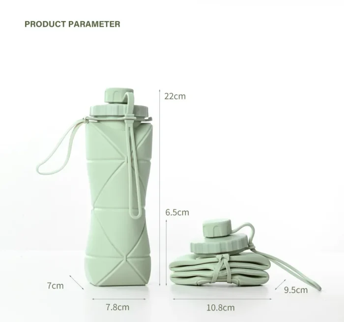 600ml Folding Silicone Water Bottle Portable Travel Camping Bottle Bangladesh