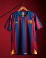 FC Barcelona 2005/06 Reissue Half Sleeve Jersey Retro Football Shirt