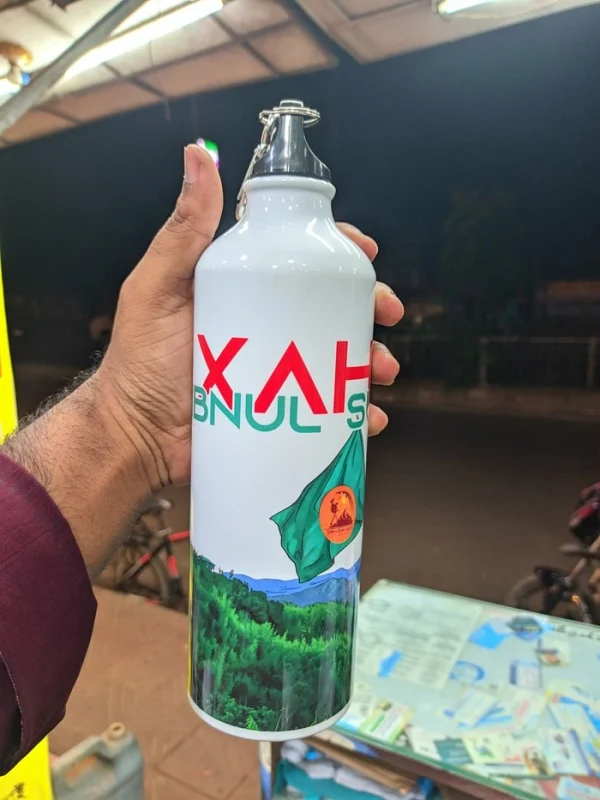 Personalized White Aluminum Water Bottle – Custom Print Bottle BD