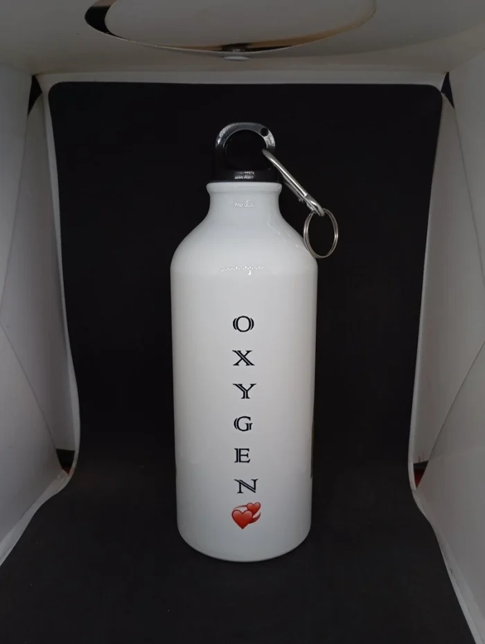 Personalized White Aluminum Water Bottle – Custom Print Bottle BD