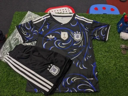 Argentina Away Kids Set Jersey and Shorts Football Kit